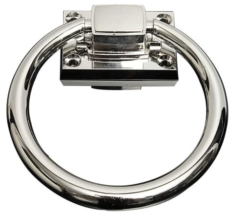 WAGLOS Edelstahl-Türklopfer, glänzender silberner Türgriff, Haustür-Türklopfer für Tor, Zuhause, Wohnung, Türringklopfer