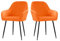 LIFEDX Stuhlhusse Stuhlbezug Samt Stretch 2er/4er/6er Set, Gebogen Stuhlbezüge Rückenlehne mit Armlehne Abnehmbar, Stuhlüberzug Esszimmerstühle Modern Bürostuhl Bezug Stuhl Beschützer-Orange||2PCS