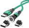 Câble de charge magnétique USB C vers USB type C/Micro USB - PD 60 W - Charge rapide 1 m/2 m - Rotation à 540 ° - 2 en 1 - Câble USB magnétique pour Android Micro USB Type C - Smartphone, tablette,