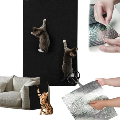 Kratzbrett Katze, Kratzmatte Katze Selbstklebend, [200cmx40cm] Kratzschutz Sofa Katze, Kratzbrett Katzen kratzschutz, Katzenkratzmatte, AntiKratz Tape für Möbel Couch Sofa Wand Tür Schutz