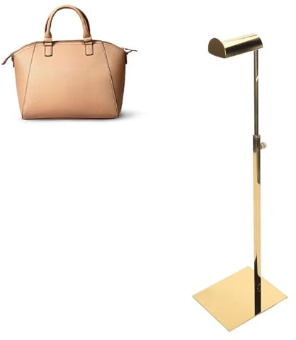 Cyrank Porte Sac à Main, Présentoir De Sac à Main En Métal, Doré Porte-Manteau, Présentoir Suspendu De Table Supports Réglables En Acier Inoxydable Pour Sac à Main (Doré)