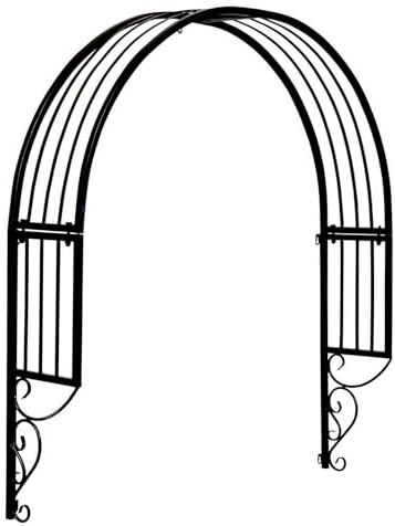 WXXSHGDW An Der Wand Montierter Gartenbogen, Rosenbogen Metall, Gartenlaube aus Stahl, Breite 100 cm, Gartengitterbogen für Gärten, Balkon, Fenster, Türen und Eingänge(Color:Black)