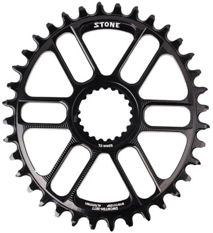 STONE – Plato Redondo/Ovalado Mount Direct Compatible con Shimano MTB CNC Aluminio Aleris 7075-T65, M7100, M7120, M7130, M8100, M 8120, M8130, M9100, M9120, M9130, MT-900 (Ovalado, 34T)