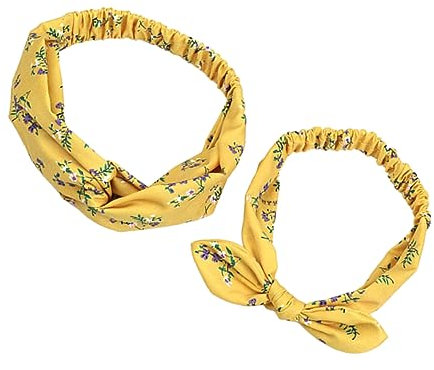 Vaguelly Conjunto De Diademas Para Hijos Cinta De Pelo Elástica Anudada Mamá y Viaje Estampado