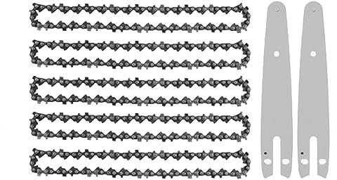 Mcclellanty 5 Pezzi 6 Pollici Mini Catena Motosega con 2 Accessori di Ricambio Parti Barra della Catena di Sega per Mini Motosega Elettrica Portatile Senza