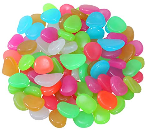 DRESSOOS 400pcs Pebbles for Fish Tank Garden Decor Glowing Stones for Aquarium Walkway River Rocks for Plant Pots Bonsai