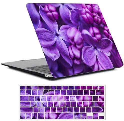 FFBOFFC Hülle Kompatibel mit MacBook Pro 16 Zoll 2020 2019 Freisetzung Modell A2141 mit Touch Bar Touch ID, Kunststoff Schutzhülle Hartschale & Tastaturabdeckung, Lila