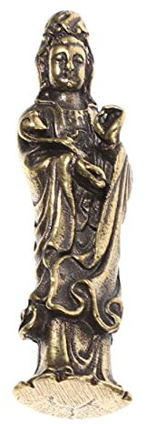 STOBOK Buddha Statue Trinkets Sacrificial Decor Buddha Statue Outdoor Buddha Water Fountain Indoor Buddha Decor Buddha Fountain Mini Buddha Statue Kuan Figurine Sculpture Decor Brass