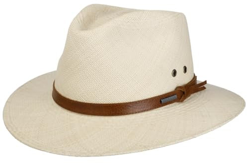 Stetson Brisa Traveller Hut Panamastroh Made in Ecuador Herren Damen Sommer Natur L (58-59 cm)