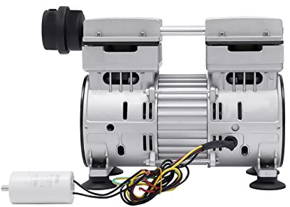 Futchoy Oil-Free Vacuum Pump 750W 1440RPM High-Efficiency Pure Copper Motor Low Noise ≤56dB Overheat Protection Air Compressor Replacement Motor Ideal for Food, Medical & Industrial Use Silver