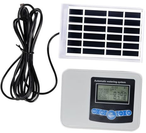 BESPORTBLE Temporizador Solar De Riego Controlador De Riego Bomba Doble Temporizador De para Jardín Resistente y Duradero