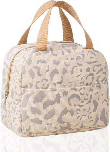 Wylhxyqq Lunch Bags for Women, Lunch Box Bag Kids,Cute Girls Ladies Lunch Bags,Reusable Lunch Bags, for Women, Men, Kids and Students Travel Work Picnic Office and School(Beige)