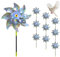 Windrad Vogelabwehr - 10 Stück Vogelschreck Taubenabwehr Reflektierende Windrad, Wind Spinner Bird Repellent Balcony Fruit Garden, Windspiel Garten für Farm Obstgarten Hof (Silberne Punkte)