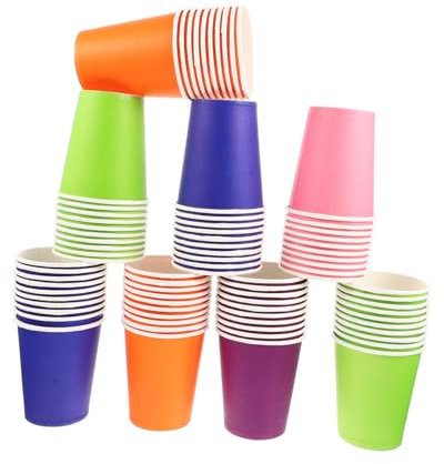 KICHOUSE 100 Piezas Vaso de papel engrosado crafts for cuadros infantiles Material para DIY portàtils tazas de pintura de acuarela vasos de papel para pintar accesorios de dibujo