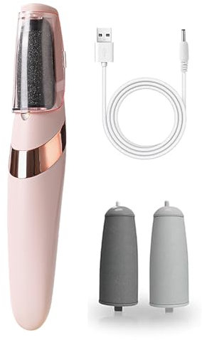 UQQU Electric Foot File, Electric Callus Removers for Feet, Rechargeable Electric Foot Callus Remover Pedicure Kits, Removes Dry Skin for Smoother Feet, Foot Care for Dead Skin - Pink