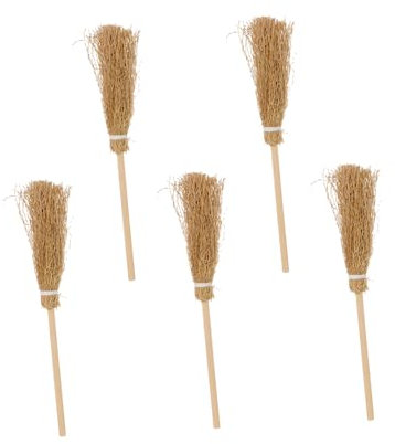 Abaodam 5piezas Escobas De Bruja De Halloween Accesorios De Fiesta y Actuación Decorativos