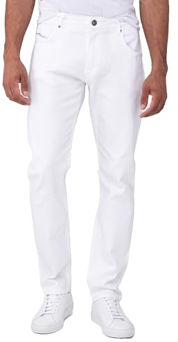 Rock Creek Jeans Herren Hose Denim Hosen Herrenjeans RC-2442 Weiß W34 L32