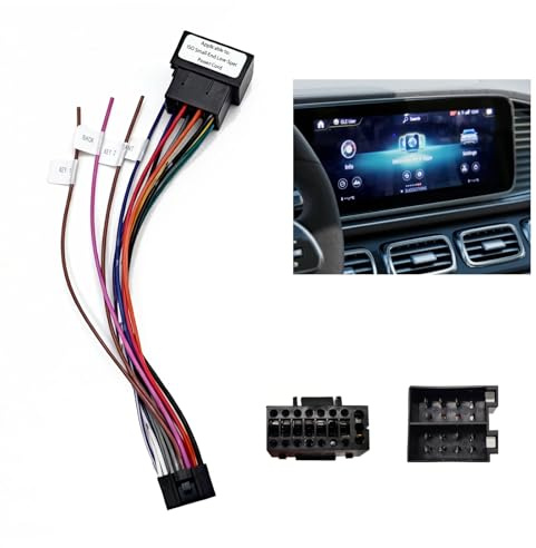 Cable Adaptador De 16 Pines A ISO Para Radio De Coche Android, Conector ISO Estándar Con Líneas De Control Del Volante Y Línea De Control Inversa – Instalación Sencilla Y Rápida,kit Conectores Iso