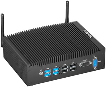 FANPEEC PC Industriel Core i5-8350U 32Go DDR4 RAM 1To M.2 SSD | 2xHD, Mini PC Sans Ventilateur Win11 Pro, WiFi 5, BT4.2, 2xRJ45 LAN, 8xUSB, TPM2.0, Ordinateur Fanless Pour Entreprise/Maison
