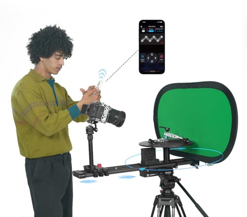 V360EVO-ELITE Dual-Axis 360 Photo Booth, 2-Axis Electric APP-Controlled Motorized Rotating Platform Turntable for DSLR, Camera Dolly, Product Photography, Video, Time-Lapse, Stop Motion Shooting