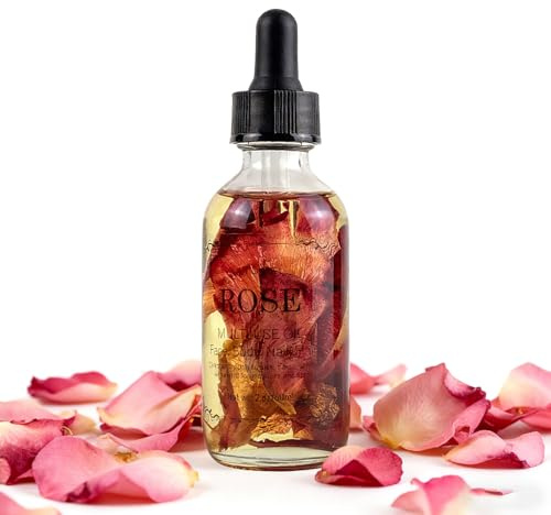 Rosenöl Ätherisches Öl 60ml,Rose Ätherisches Öl aus getrockneten Blüten for Gesichts- und Hautpflege, Rosenöl ätherisch Anti-Aging-Falten, für Körper Aromatherapie Körpermassage Skin Face Haare