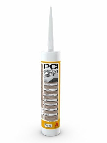 PCI Carraferm 310 ml Zementgrau Silikon-Dichtstoff für Naturstein Marmor Granit Travertin Wand Boden innen außen Fugenabdichtung witterungsbeständig dauerelastisch
