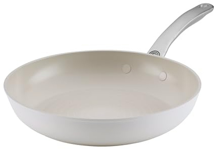 Circulon Halo with LaserDefense 25cm Induction Hob Ceramic Non Stick Frying Pan – Made Without PFAS, Non Toxic Ceramic Cookware, Dishwasher & Oven Safe - Pearl White