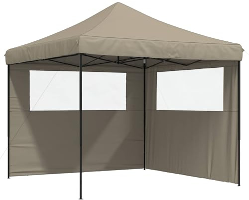 vidaXL Party-Zelt Taupe 292 x 292 x 315 cm Oxford-Stoff, Garten und Terrasse, modernes Party-Zelt, schnell aufzustellen, tragbarer Sonnenschutz für Outdoor-Events