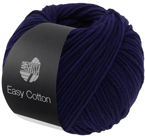 LANA GROSSA Easy Cotton | Multifile Baumwollmischung | Handstrickgarn aus 50% Baumwolle & 50% Polyacryl | 50g Wolle zum Stricken & Häkeln | 123m Garn FB 21