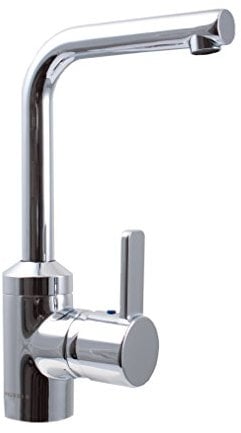 KLUDI Zenta Kludi Waschtisch-Einhebelmischer ZENTA 382940575 mit Garnitur, schwenkbarem Auslf, geschlossenem Hebel, verchromt, Edelstahl gebürstet