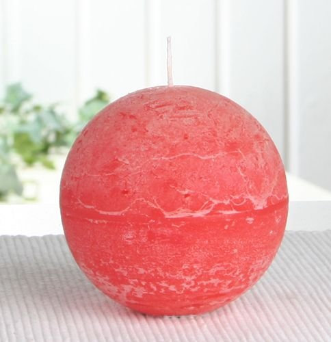Rustik-Kugelkerze, 8 cm Ø, orange