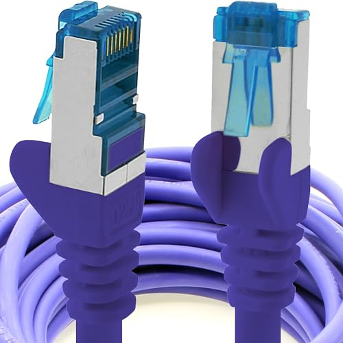 1aTTack.de 1.5m - CAT6a - network cable purple - 1 piece CAT 6 A patch cable 10000 Mbit s SFTP PIMF 500 MHz compatible with CAT5 CAT6 CAT7 DSL Internet Switch Router