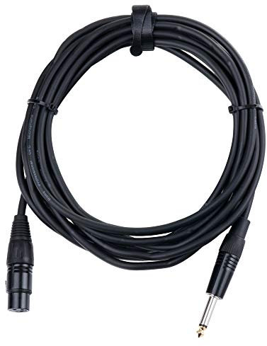 Pronomic XFJ-5 XLR zu Klinke Kabel (unsymmetrisches Mikrofonkabel, Länge 5m, säure- und ölfest, Spannzangen-Zugentlastung) schwarz