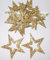 Gold 24 Fabric Glitter 35mm Star Outline Iron-On