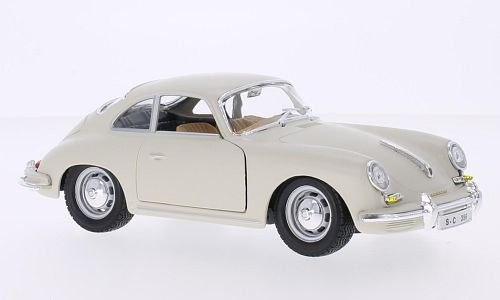 Porsche 356 B, matt-hell-beige, 1961, Modellauto, Fertigmodell, Bburago 1:24