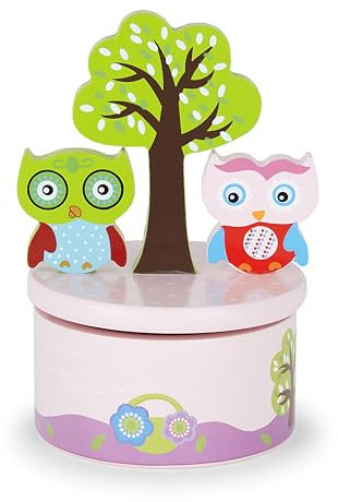 Mousehouse Gifts Spieluhr Holz Rosa Eule Geschenk für Baby oder Kinder Mädchen