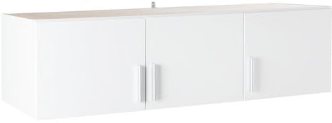 Oberschrank Schrankaufsatz für Kleiderschränke | Weiß Hochglanz | Dekor