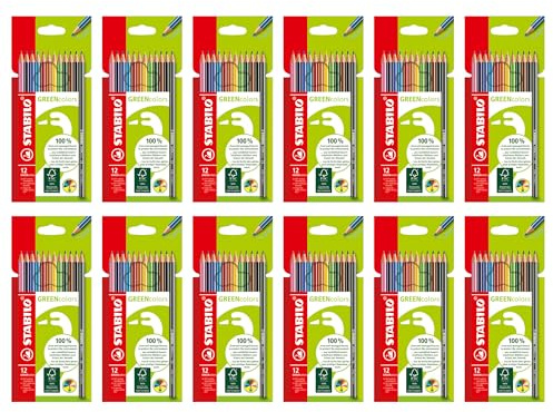 STABILO - Umweltfreundlicher Buntstift - GREENcolors - 12x 12er Pack