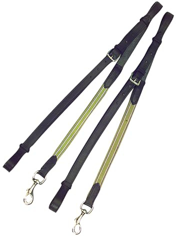 Kincade Leather/Elastic Side Reins, Black
