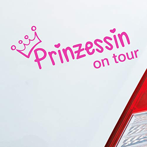 Hellweg Druckerei Prinzessin on Tour Krone Mädels Auto Aufkleber Sticker Heckscheibenaufkleber