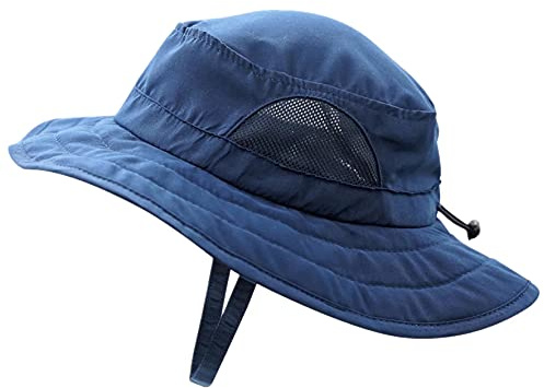 Connectyle Kids UPF 50+ Bucket Sun Hat UV Sun Protection Hats Wide Brim Summer Beach Hat Navy