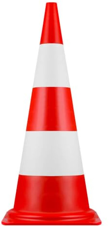 TMS PRO SHOP Leitkegel EXTRA, Weich-PVC, Farbe: rot-tagesleuchtend/weiß, Höhe: 100 cm aus Kunststoff, Art.-Nr. 38190 | Leitkegel | Pylone | Markierungskegel