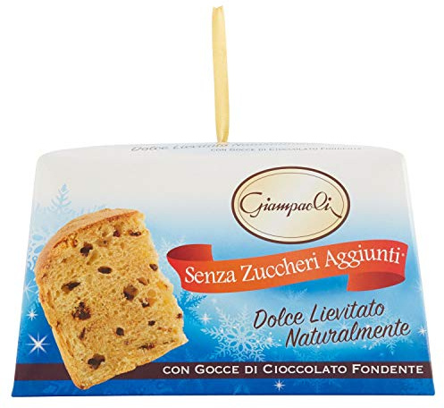 Giampaoli Dolce Lievitato Naturalmente senza Zuccheri Aggiunti con Uvetta e Gocce di Cioccolato - 600 g