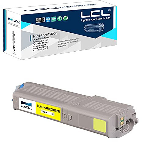 LCL Gelb Toner für Oki C532 C542 MC563 MC573, kompatibel für Oki C532dn C542dn MC563dn MC573dn (1-Pack, 6000 Seiten, Hochglanzdruckeffekt und effiziente Tonerausnutzung)