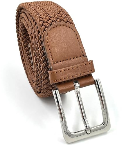 LisaModa Unisex Stretch Flechtgürtel in vielen Farben (Kaffee, 85-115)
