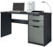 Vladon Schreibtisch Logan, Made in Germany, Bürotisch mit 2 Schubladen und 1 Tür, Schwarz matt/Graphit seidenmatt (129 x 76 x 60 cm)