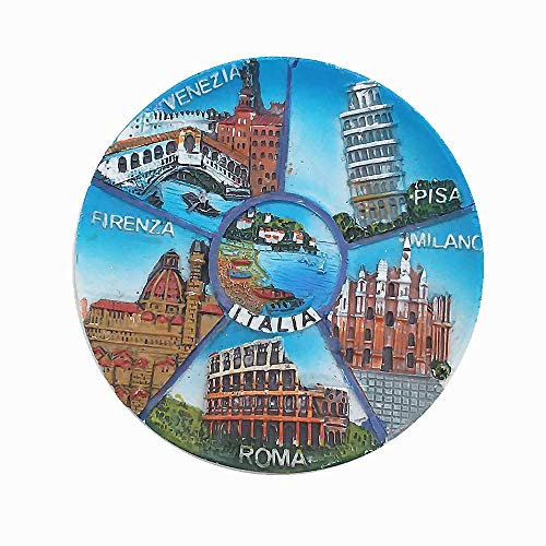 5 Attraktionen Rom, Venedig, Florenz, Mailand, Pisa von Italien, 3D-Kühlschrankmagnet, Reise-Souvenir, Geschenksammlung, Heimküche, Dekoration, magnetischer Aufkleber, Basteln