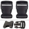Fibbie a Scatto Doppie, Dimensione 38 mm, 2 Pz Fibbia Clip da Cintura, Fibbia a Clip per Zaino, Fibbia Plastica con Chiusura a Scatto per Zaino, Ricambi Chiusura Zaini, DIY, Fibbie Plastica, Nero