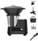 Moulinex Click Chef Küchenmaschine mit Kochfunktion, 1400 Watt, 12 Geschwindigkeitsstufen, Gesamtvolumen 3,6 Liter, 28 Funktionen, inkl. Zubehör und Rezeptheft, schwarz, HF4568