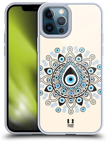 Head Case Designs Nazar Evil Eye Gel Case [Military Grade Protection] Compatible with Apple iPhone 12 Pro Max and Compatible with MagSafe